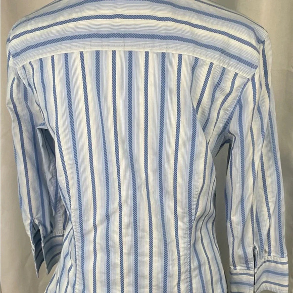 Express Blue Striped Button Down Shirt - Picture 3 of 6